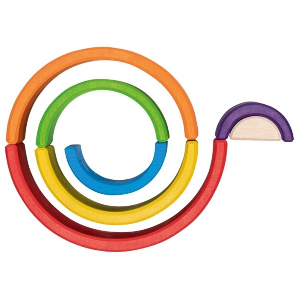 goki Holzbausteine - Kleiner Regenbogen, bunt lackiert