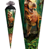 Roth Schultüte Dinosaurier T-Rex, 85cm, eckig, Rot(h)-Spitze, Tüllverschluss
