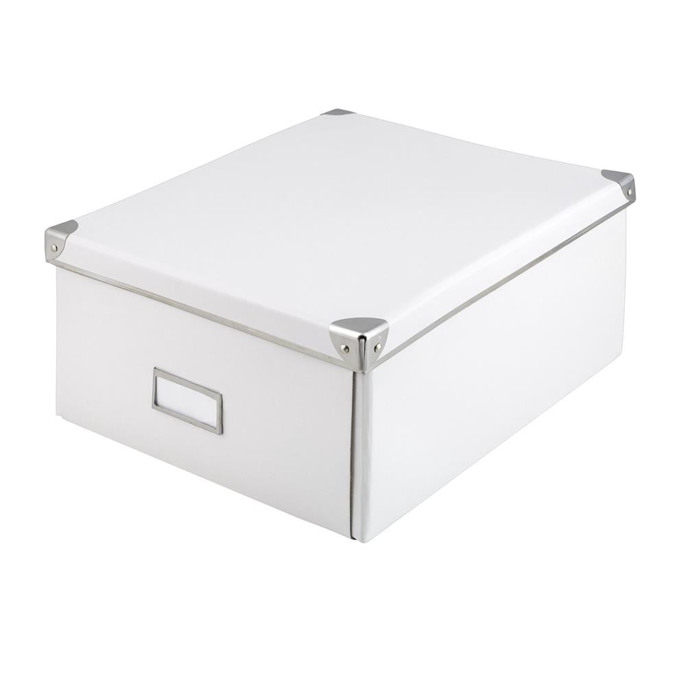 Idena Aufbewahrungsbox mit Deckel und Beschriftungsfeld, weiß
