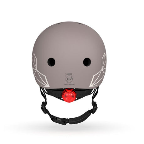 Scoot & Ride Kinderhelm Größe XXS-S (45-51 cm) brown lines - Schutzhelm mit LED-Licht