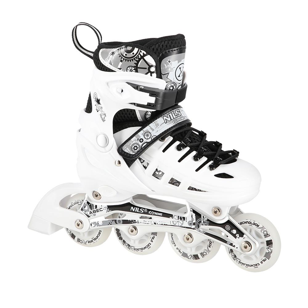 NILS EXTREME NH10905 4in1 LED Inliner Schlittschuhe Rollschuhe Gr. 35-38, Weiß, verstellbar