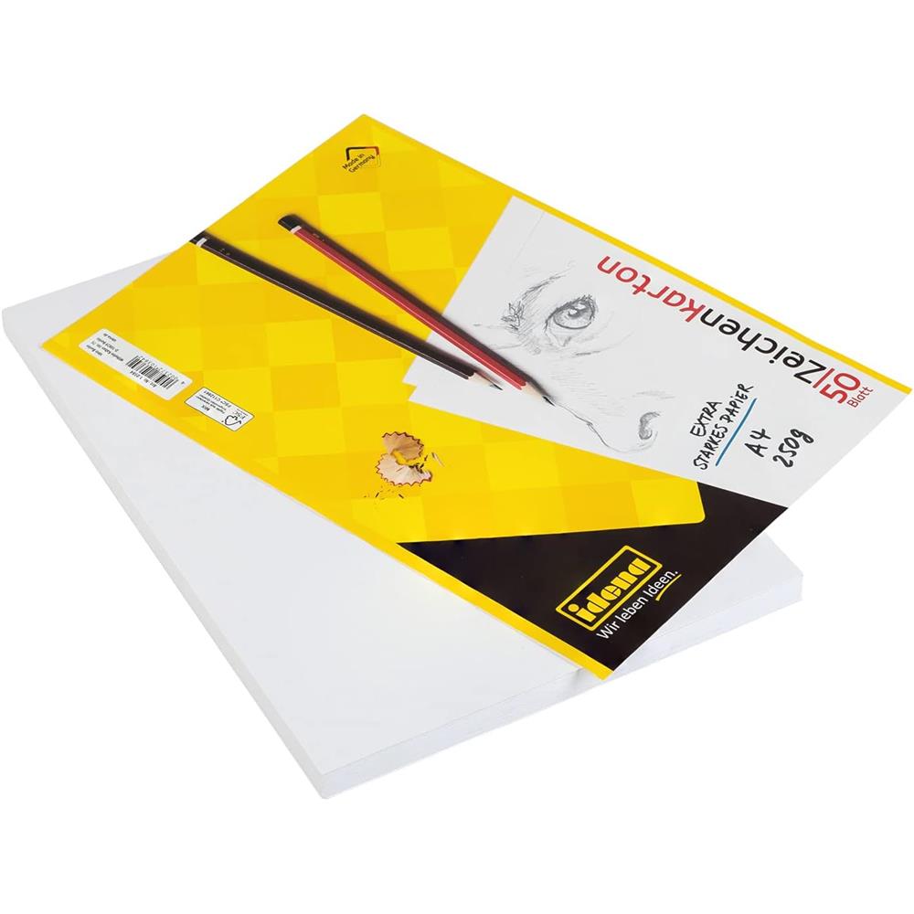 Idena Zeichenkarton A4 50 Blatt 250 g/m² Bastelpapier stabil