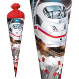 Roth Schultüte Schnellzug, 70cm, rund, Rot(h)-Spitze, Filzverschluss