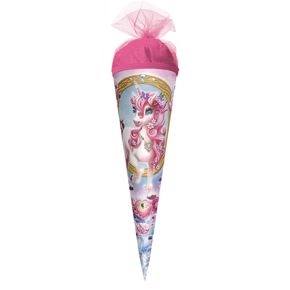 Roth Schultüte Einhorn Beauty, 50cm, rund, Tüllverschluss