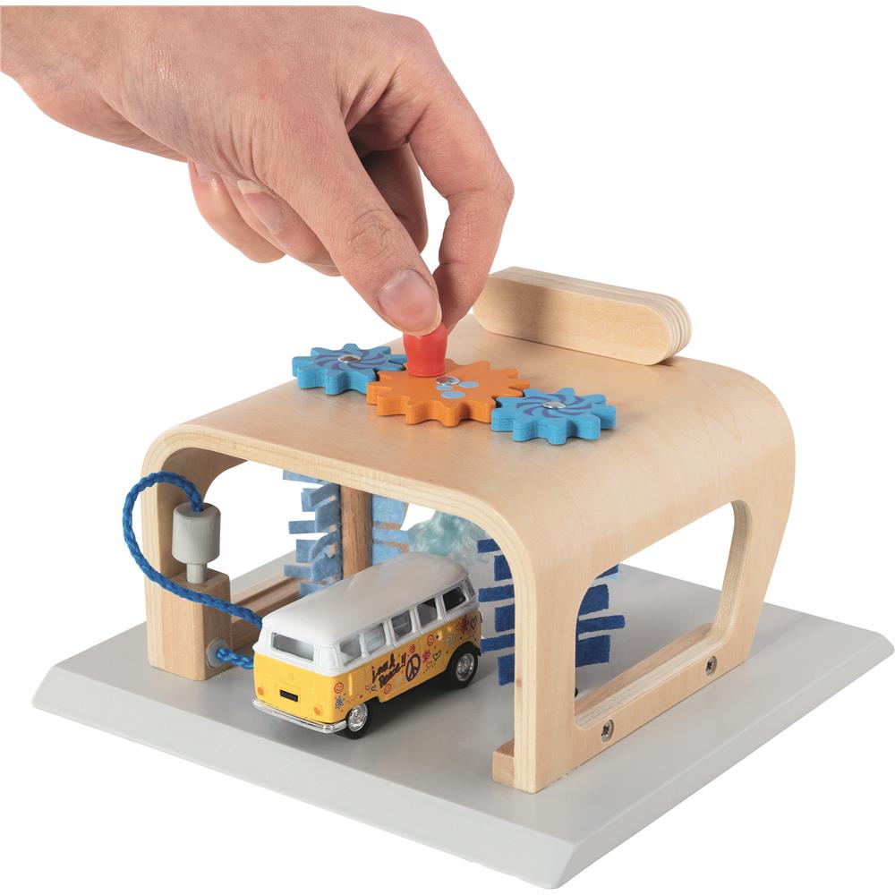 goki Waschanlage PowerClean – Holzspielzeug, für Kinder ab 3 Jahren
