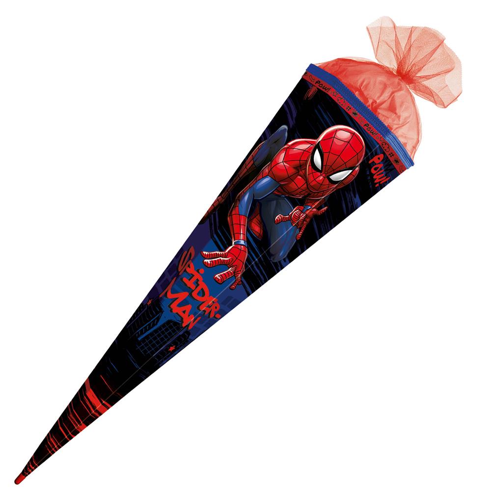 Roth Schultüte Marvel Spiderman, 85cm, eckig, Rot(h)-Spitze, Tüllverschluss, Spezialborte