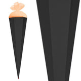 Roth Schultüte-Rohling/Basteltüte, schwarz, 85cm, eckig, Rot(h)-Spitze, mit Tüllverschluss (orange)