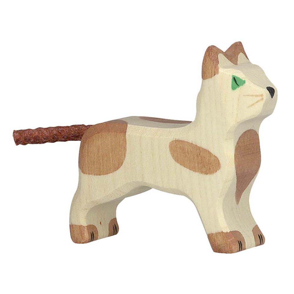 Holztiger Holzfigur - Katze, stehend klein, Holzspielzeug, ab 3 Jahren