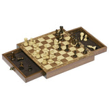 goki Magnetisches Schachspiel mit Schubladen, aus Holz, für 2 Spieler
