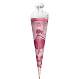 Roth Schultüte Ballerina, 70cm, rund, Rot(h)-Spitze, Filzverschluss, Glitter