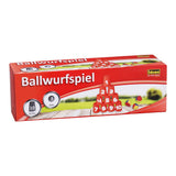 Idena Ballwurfspiel für Kinder mit 10 Bechern und 3 Bällen rot Kindergeburtstag Gartenspielzeug
