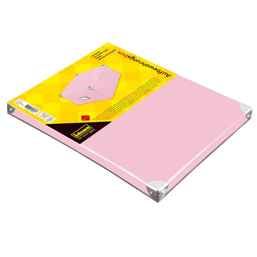 Idena Aufbewahrungsbox mit Deckel 36 x 28,2 x 17 cm faltbar pink Pappe