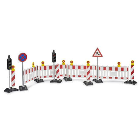 Bruder 62009 - Zubehör: Verkehrssicherungsset mit Ampeln, Baustellenabsperrung