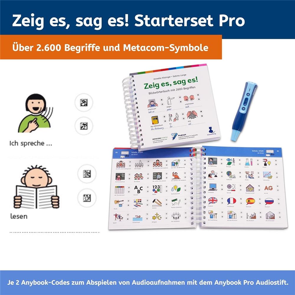Anybook Pro Starterset „Zeig es, sag es!“ – Bildwörterbuch & Audiostift