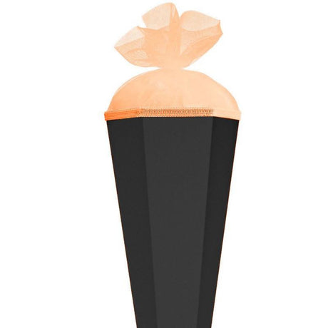Roth Schultüte-Rohling/Basteltüte, schwarz, 85cm, eckig, Rot(h)-Spitze, mit Tüllverschluss (orange)