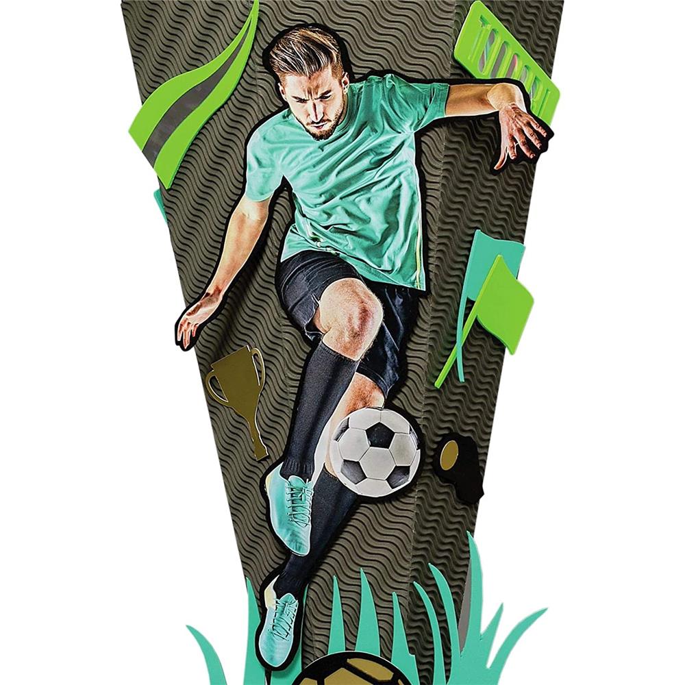 Roth Schultüte-Bastelset, Fußballstar, 68cm, eckig, Rot(h)-Spitze, Kreppverschluss