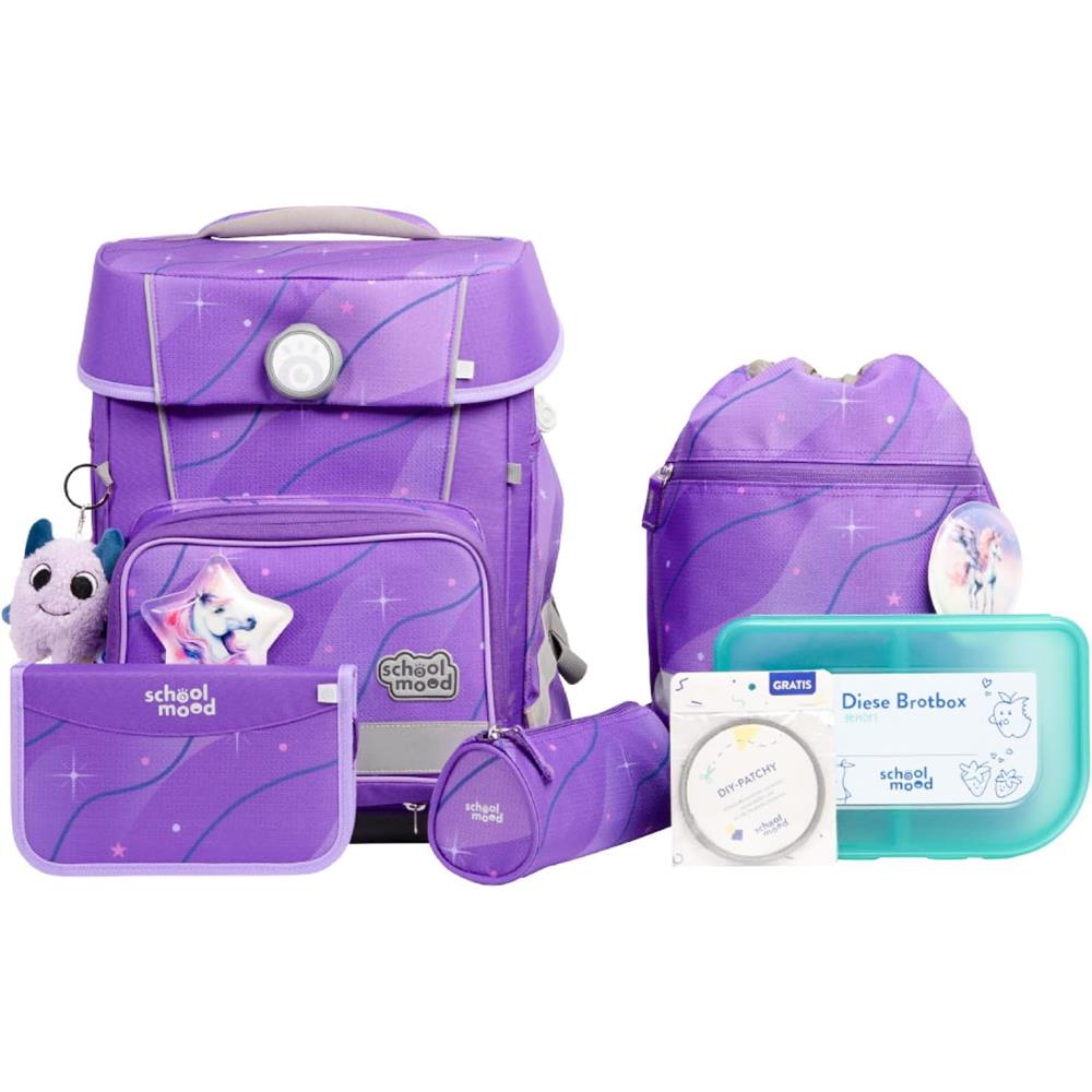 School-Mood Schulranzen Set Champion Maxx Pro Marie (Pegasus), 7-teilig mitwachsend