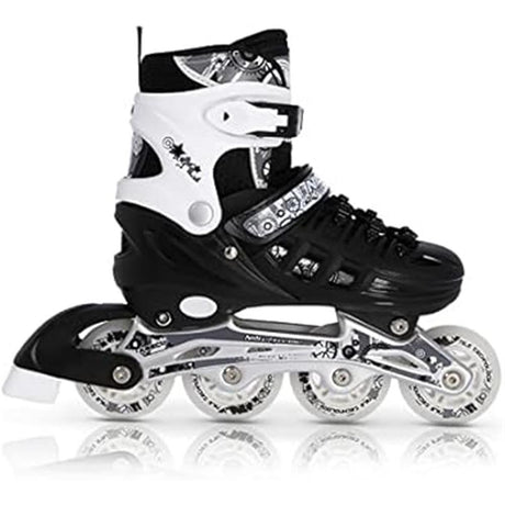 NILS EXTREME NH10905 4in1 Inliner Schlittschuhe Rollschuhe Gr. 39-42, Schwarz, verstellbar