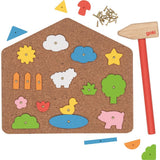 goki Hammerspiel Haus – Holzspielzeug 52-teilig mit Nägeln, für Kinder ab 3 Jahren