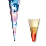 Roth Schultüte Delfine, 85cm, eckig, Rot(h)-Spitze, Tüllverschluss