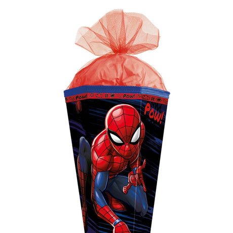 Roth Schultüte Marvel Spiderman, 85cm, eckig, Rot(h)-Spitze, Tüllverschluss, Spezialborte