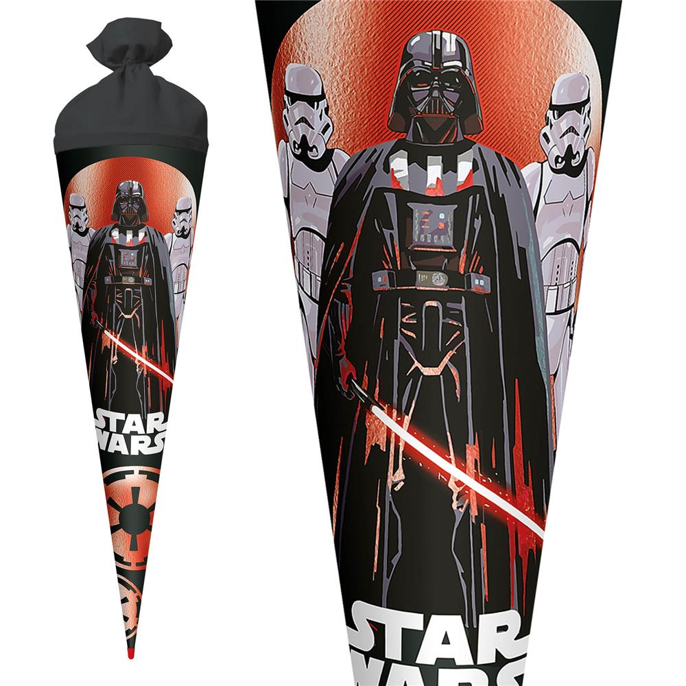 Roth Schultüte Disney Star Wars, 70cm, rund, Rot(h)-Spitze, Filzverschluss, Folieneffekt