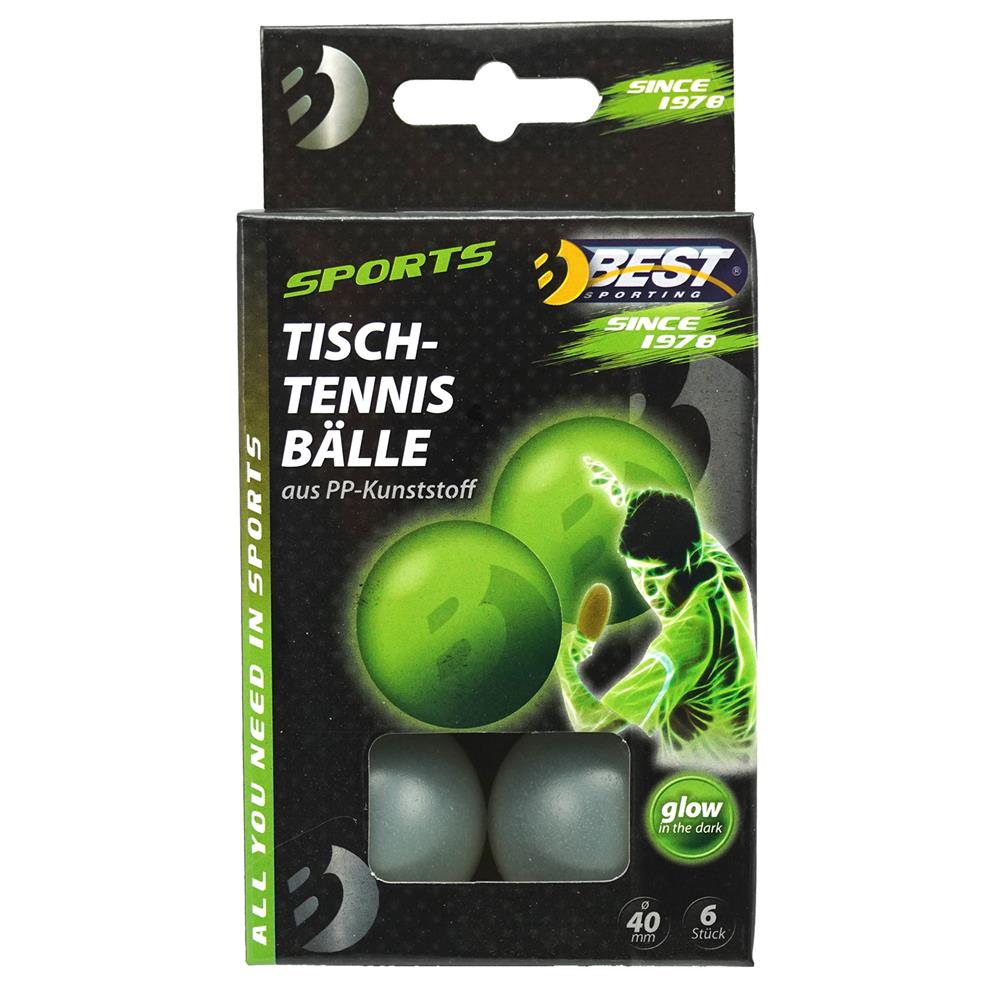 Best Sporting Tischtennisbälle Glow in the Dark 6er Set Funbälle