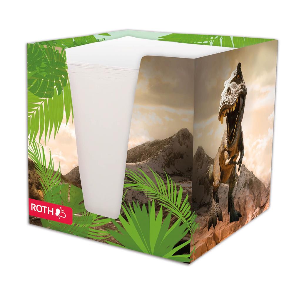 Roth Notizklotz Dinosaurier Tyrannosaurus – Kinder‑Zettelbox mit Dino‑Motiv