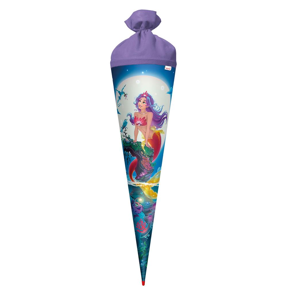 Roth Schultüte Magische Meerjungfrau, 70cm, rund, Rot(h)-Spitze, Filzverschluss