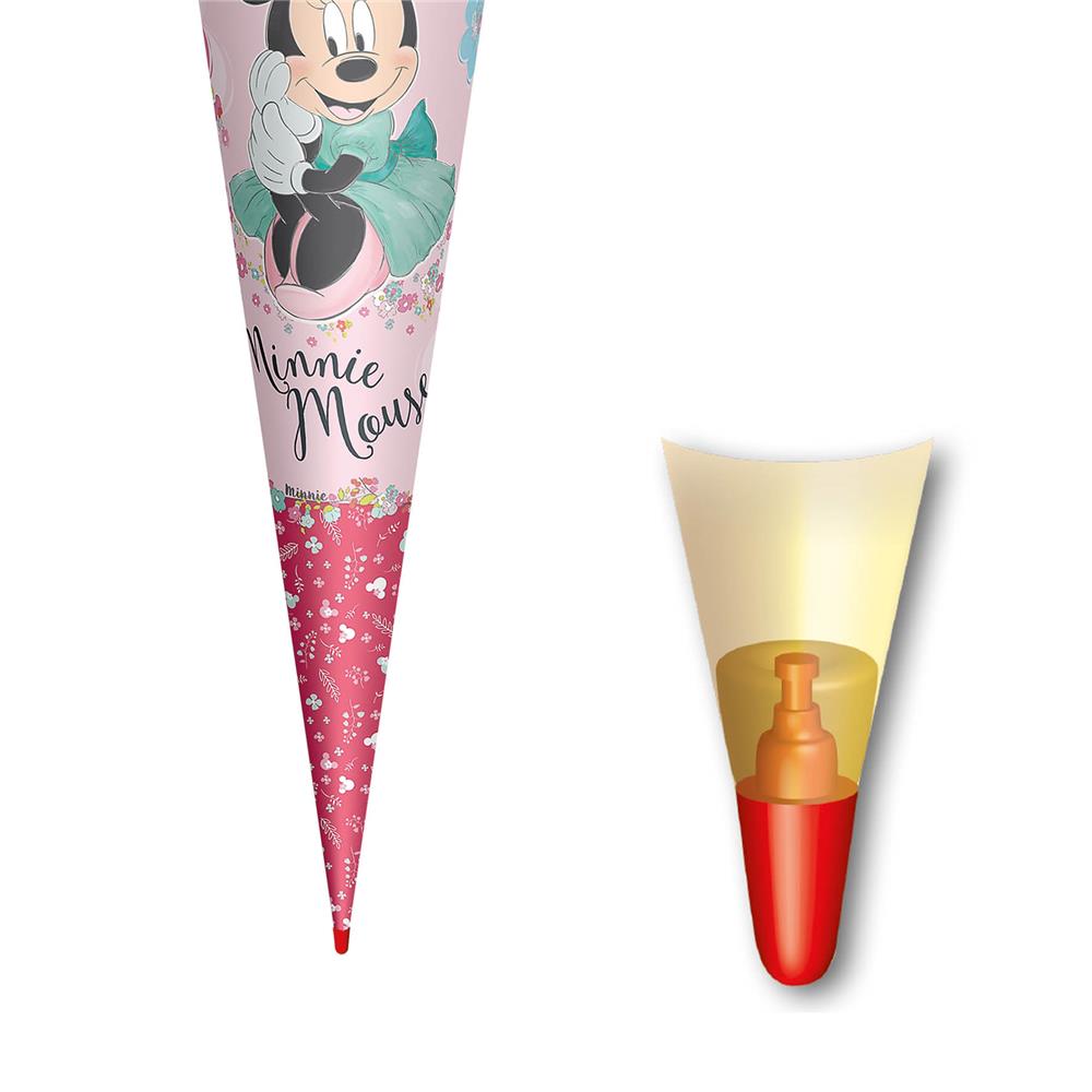 Roth Schultüte Disney Minnie Maus, 70cm, rund, Rot(h)-Spitze, Filzverschluss