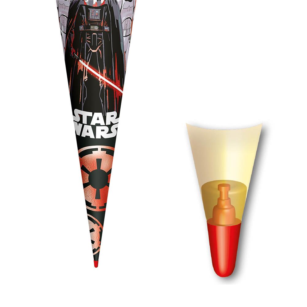 Roth Schultüte Disney Star Wars, 70cm, rund, Rot(h)-Spitze, Filzverschluss, Folieneffekt