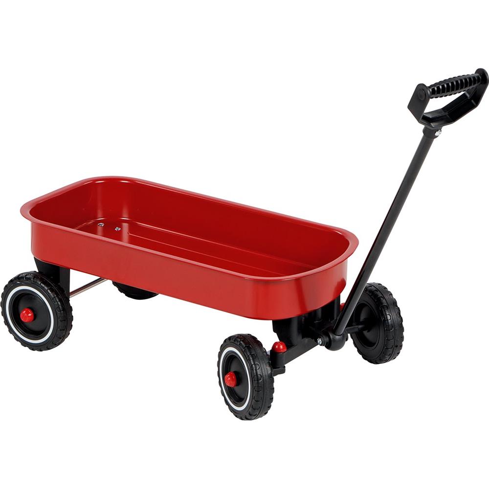 goki Ziehwagen 101 x 25,5 x 21 cm Rot Holz Bollerwagen Handwagen Transportwagen