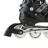 NILS EXTREME NH10905 4in1 LED Inliner Schlittschuhe Rollschuhe Gr. 35-38, Schwarz, verstellbar