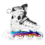 NILS EXTREME NH10905 4in1 LED Inliner Schlittschuhe Rollschuhe Gr. 31-34, Weiß-Rainbow, verstellbar