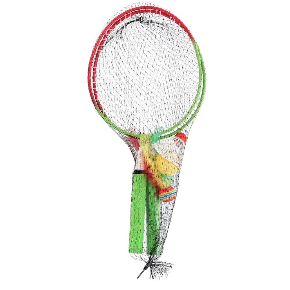 NILS Mini Badminton Set für Kinder, 2 Schläger, 3 Bälle, Outdoor Garten Freizeit