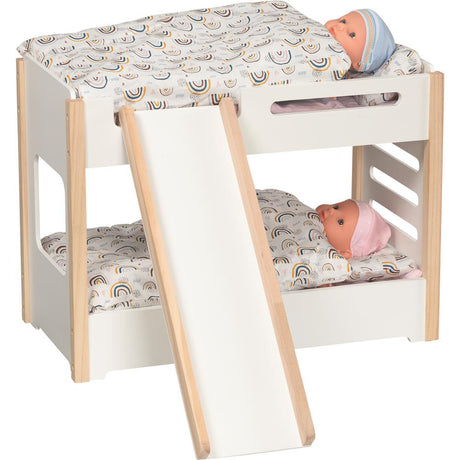 goki Puppen-Etagenbett mit Rutsche – Holzspielzeug, für Kinder ab 3 Jahren