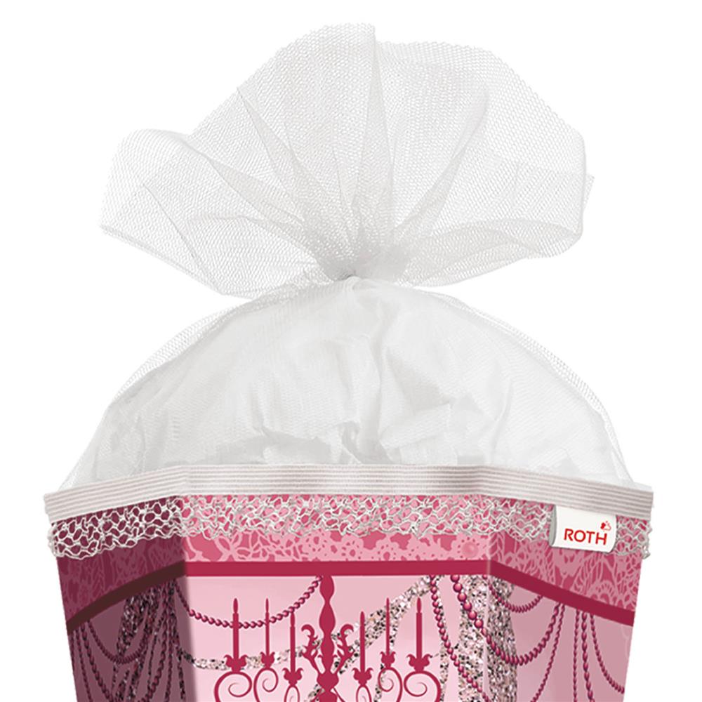 Roth Schultüte Ballerina, 85cm, eckig, Rot(h)-Spitze, Tüllverschluss, Glitter, Glitzerborte