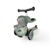 Scoot & Ride Highwaykick 1 Lifestyle, green lines - Kinderroller mit Aufbewahrungsbox