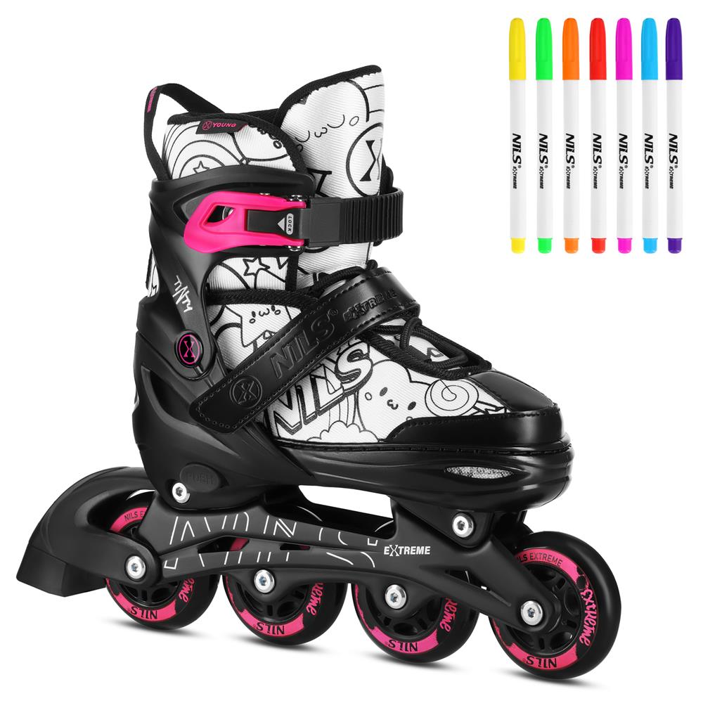 NILS EXTREME NH10907 TINTY 4in1 Inliner Schlittschuhe Rollschuhe Gr. 39-42, verstellbar