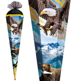 Roth Schultüte Seeadler, 85cm, eckig, Rot(h)-Spitze, Tüllverschluss