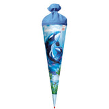 Roth Schultüte Orcas, 70cm, rund, Rot(h)-Spitze, Filzverschluss