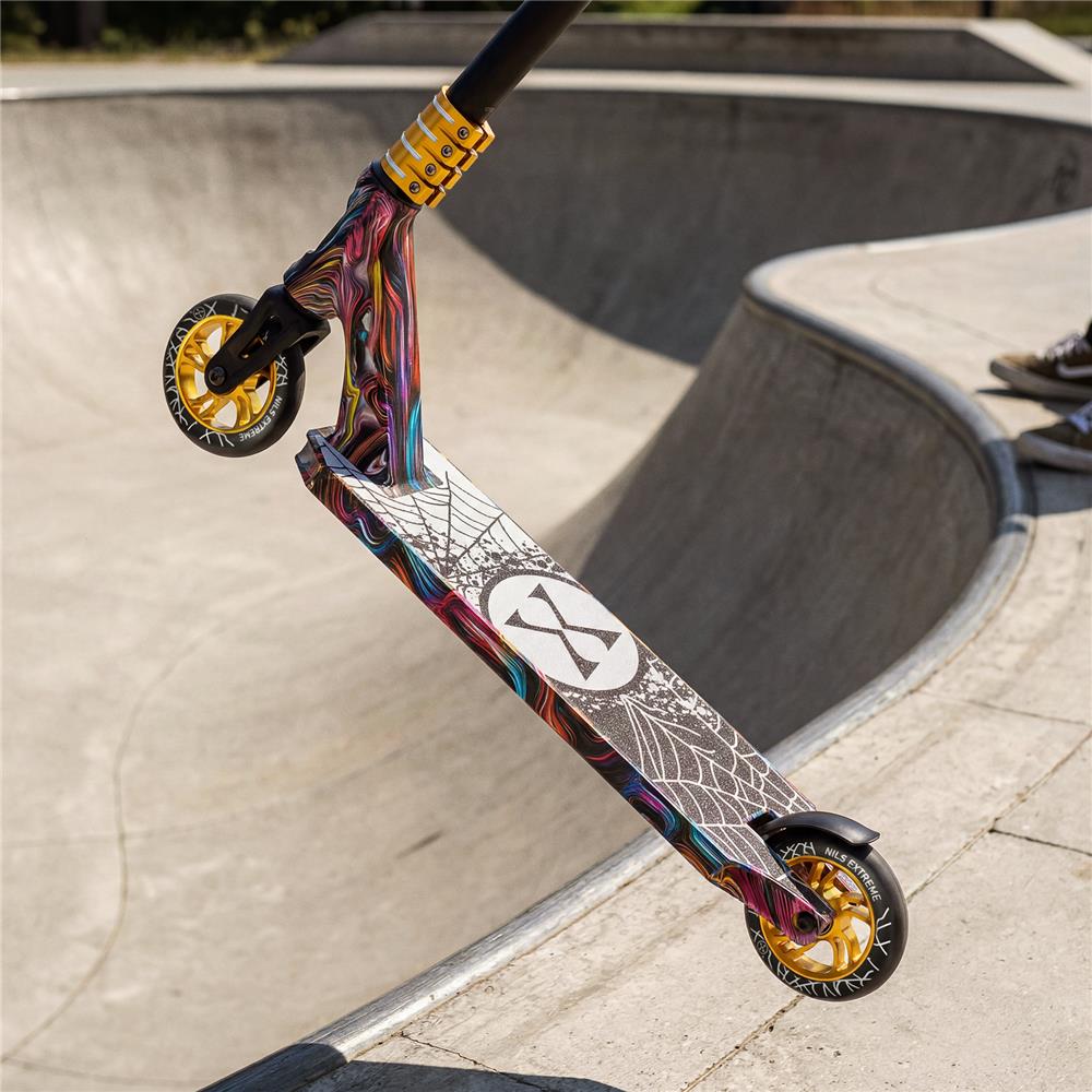NILS EXTREME HS221 SPIDER Stunt Scooter, Freestyle Roller, ABEC-9, bis 100 kg