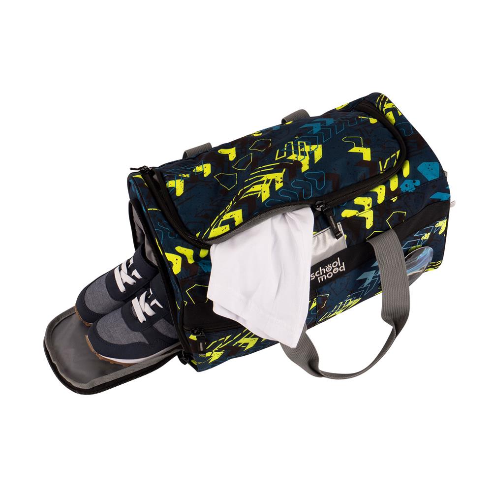 School-Mood Sporttasche Elias (Rennwagen) Schwimmtasche 18L mit Nassfach