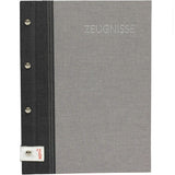 Roth Zeugnismappe Bicolor Dark Grey-Grey, mit 12 A4 Klarsichthüllen, im Buchleineinband