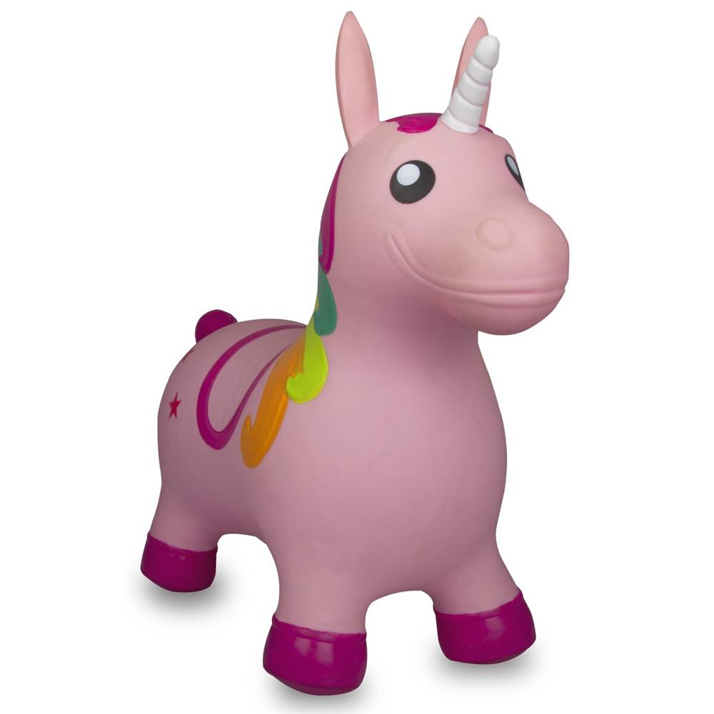 Jamara Hüpftier Einhorn, bunt, Hüpfspielzeug mit Luftpumpe