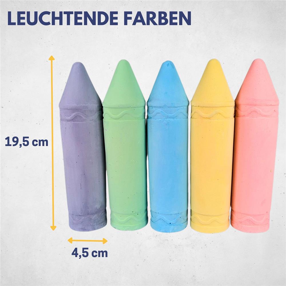 Best Sporting Straßenmalkreide JUMBO 5 Stück wasserlöslich Kinder Erwachsene