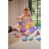 Cleverclixx Geometrie-Bausatz in Pastellfarben 45 Teile, geometrische Bausteine, Magnetspielzeug