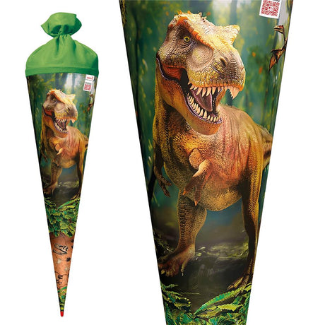 Roth Schultüte Dinosaurier T-Rex, 70cm, rund, Rot(h)-Spitze, Filzverschluss