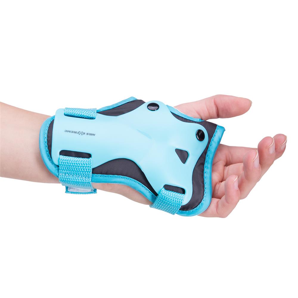 NILS EXTREME H704 Schoner-Set, Blau, Größe S - Protektoren Handgelenk Ellenbogen Knie