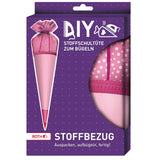 Roth Schultüte Stoffbezug mit Satinschleife, rosa, 70cm, rund - ohne Rohling